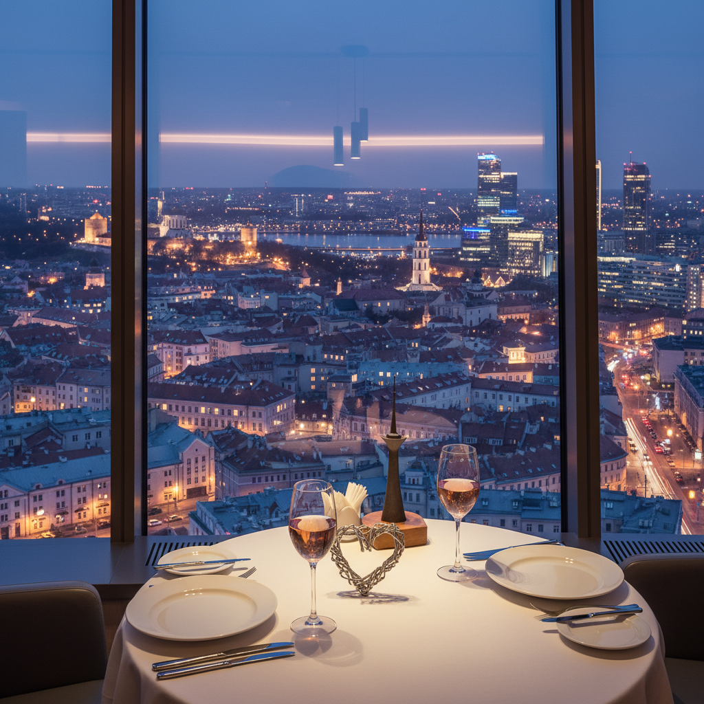 Romantiškas restoranas Vilniuje: panorama gniaužia kvapą