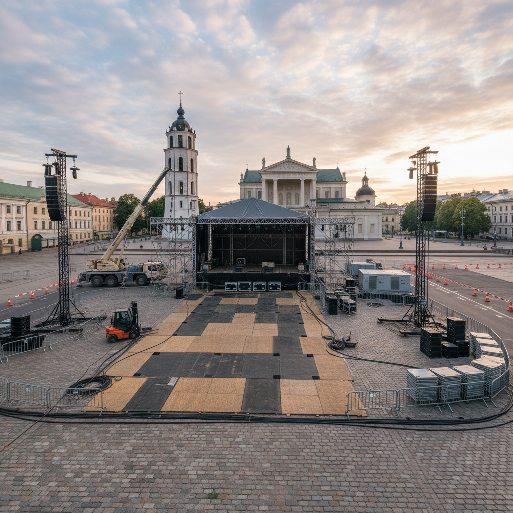 Sujudimas Katedros aikštėje: ruošiamasi ypatingam renginiui