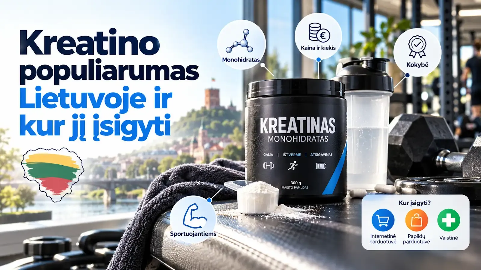 Kreatino populiarumas Lietuvoje ir kur jį įsigyti